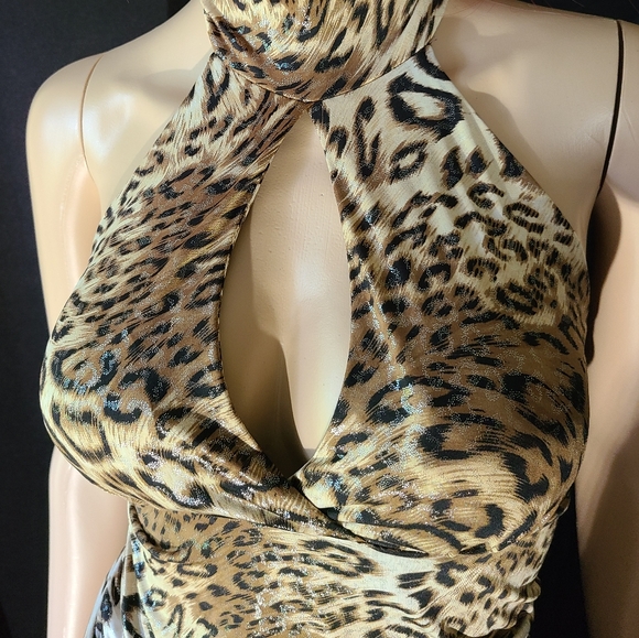 CANTANA Exotic Metallic Look 🐆 LEOPARD HALTER TOP - Picture 14 of 16